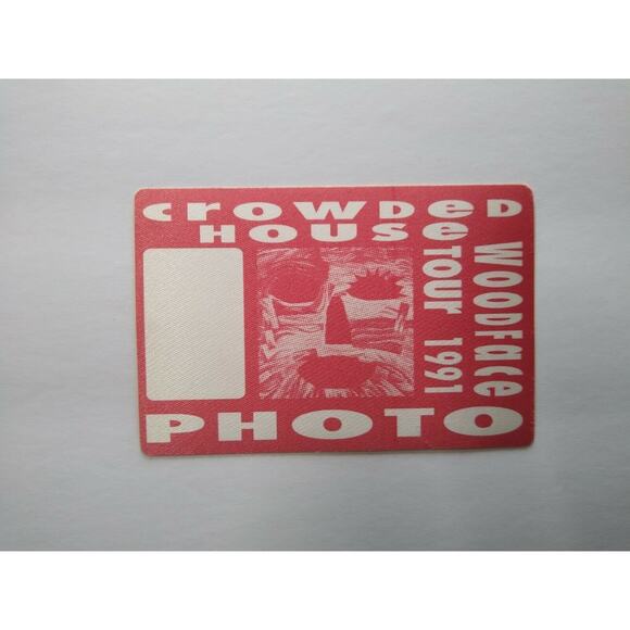 Crowded House Woodface Backstage Pass Original 1991 Split Enz New Wave Pop Red - Picture 3 of 4